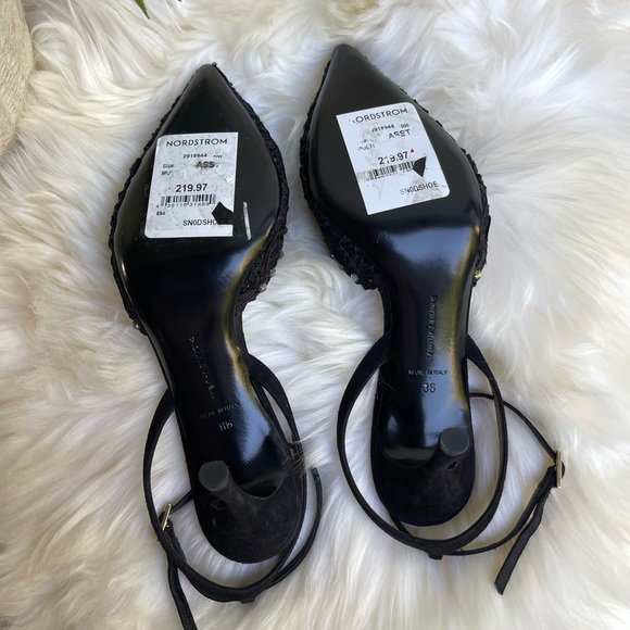 TABITHA SIMMONS Woven Sen Floret Lace Evening heel Black Jewel Pumps 36 - Picture 8 of 15